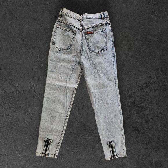Jordache basics Girls Youth Jeans Sz 12 Tapered Bleached Zip Ankles VTG - Picture 3 of 9